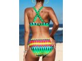 Criss Cross Back Printed Bikini Set