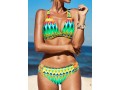 Criss Cross Back Printed Bikini Set