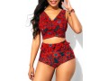 Floral Print High Waist Tie Back Bikini Set