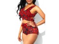 Floral Print High Waist Tie Back Bikini Set