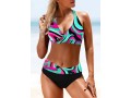 Geometric Print Halter Neck Bikini Set