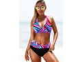 Halter Geometric Print High Waist Bikini Set