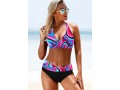 Halter Geometric Print High Waist Bikini Set