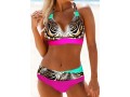 Halter Neck Printed Mid Waist Bikini Set