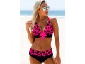 Leopard Print Halter Bowknot Bikini Set