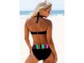 Mid Waist Rainbow Stripe Halter Bikini Set