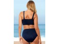 Navy Blue Wide Strap High Waisted Bikini Set