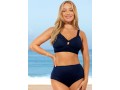 Navy Blue Wide Strap High Waisted Bikini Set