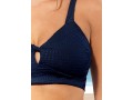 Navy Blue Wide Strap High Waisted Bikini Set