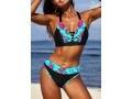 Paisley Print Cross Strap Bikini Set