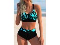 Polka Dot Ladder Cutout High Waisted Bikini Set