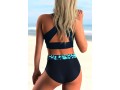 Printed Bowknot High Waisted Bikini Set