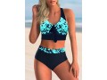 Printed Bowknot High Waisted Bikini Set