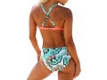 Printed Criss Cross Back Bikini Set