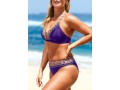 Purple Spaghetti Strap Tribal Print Bikini Set