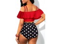 Ruffle Overlay Swimwear Top and Polka Dot High Waisted Panty