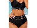 Smocked Black High Waisted Bikini Set