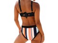 Tie Back Multicolor Striped Bikini Set