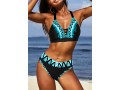 Tribal Print Criss Cross Back Ladder Cutout Bikini Set