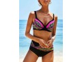 Tribal Print Spaghetti Strap Black Bikini Set