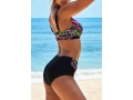 Tribal Print Spaghetti Strap Black Bikini Set