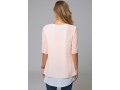 Decorative Button Round Neck Layered Blouse