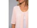 Decorative Button Round Neck Layered Blouse