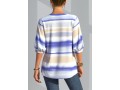 Decorative Button Tie Dye Three Quarters Sleeve Blouse