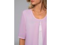 Faux Two Piece Round Neck Decorative Button Blouse