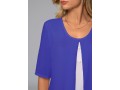 Faux Two Piece Round Neck Decorative Button Blouse