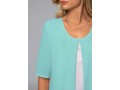 Faux Two Piece Round Neck Decorative Button Blouse