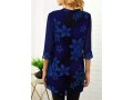 Flower Print Split Neck Button Detail Blouse