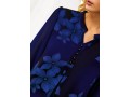 Flower Print Split Neck Button Detail Blouse