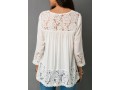 Lace Patchwork Button Up White Blouse