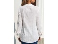 Lace Trim Turndown Collar White Blouse