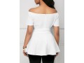 Off the Shoulder Tie Side White Blouse