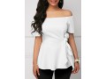 Off the Shoulder Tie Side White Blouse