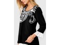 Paisley Print Black Layered Hem Blouse