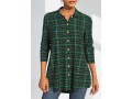 Plaid Green Patricks Day Button Up Blouse