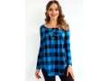 Plaid Long Sleeve Button Pleated Blouse