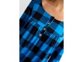 Plaid Long Sleeve Button Pleated Blouse