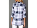 Plaid Print Button Front Turndown Collar Blouse