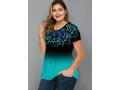 Plus Size Tribal Print Ombre T Shirt