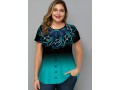 Plus Size Tribal Print Ombre T Shirt