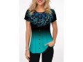 Round Neck Button Embellished Printed Blouse