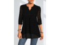 Split Neck Decorative Button Blouse Blouse