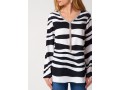 Striped Tassel V Neck Long Sleeve Blouse