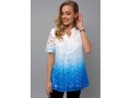 Tie Dye Print Split Neck Lace Blouse