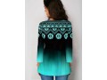 Tribal Print Gradient Three Quarter Sleeve Blouse