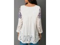 Tribal Print Lace Patchwork White Blouse